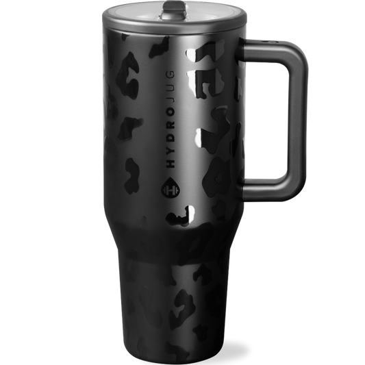 HydroJug Traveler 40oz – Black Leopard Insulated Tumbler