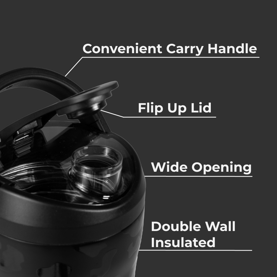 HydroJug Insulated Shaker Bottle 24oz – Black Leopard